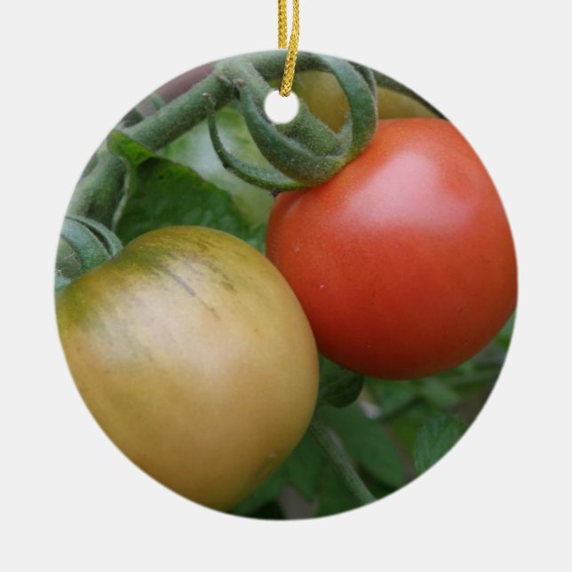 Orange och rödtomater julgransprydnad keramik (Framsidan)