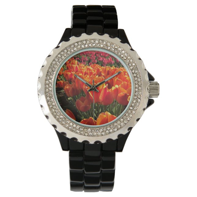 Orange- och rödtuppar armbandsur (Framsida)
