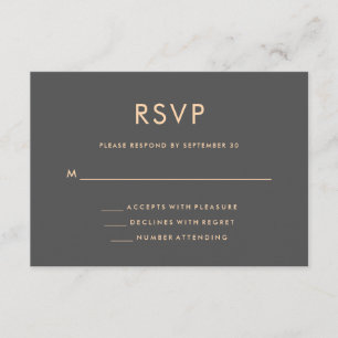 Orange och rökgrå Världskarta Bröllops RSVP OSA Kort