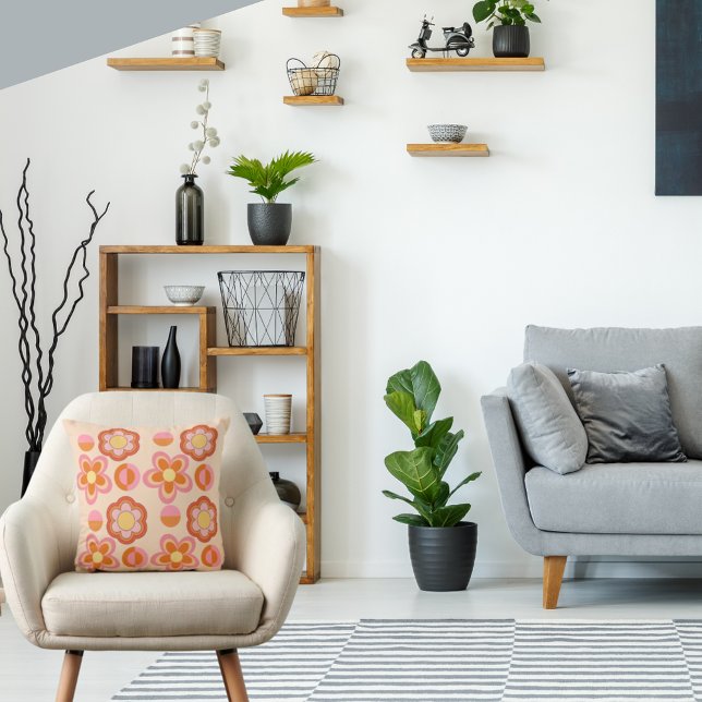 Orange och Rosa, 1960-talet-stil Kudde (Skapare uppladdad)