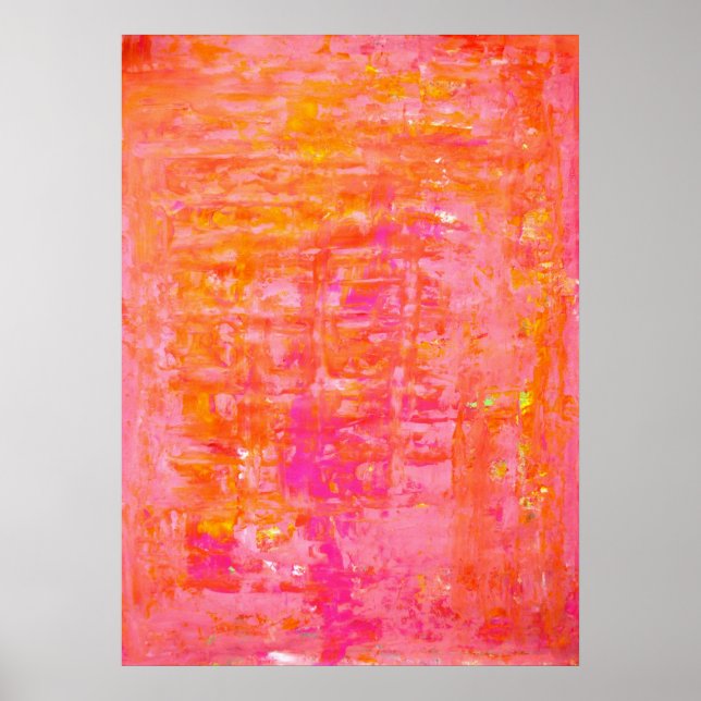 orange och Rosa Abstrakt Art Poster Skriv ut (Framsidan)
