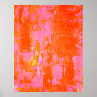 orange och Rosa Abstrakt konst. Poster