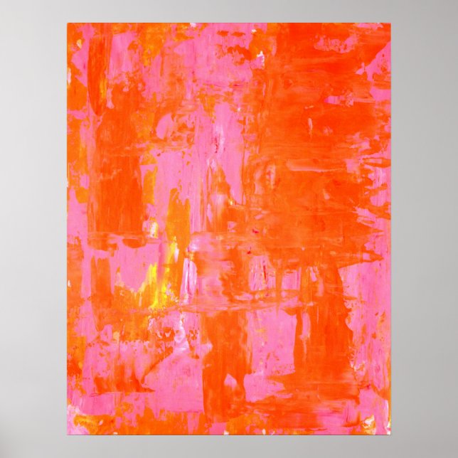 orange och Rosa Abstrakt konst. Poster (Framsidan)