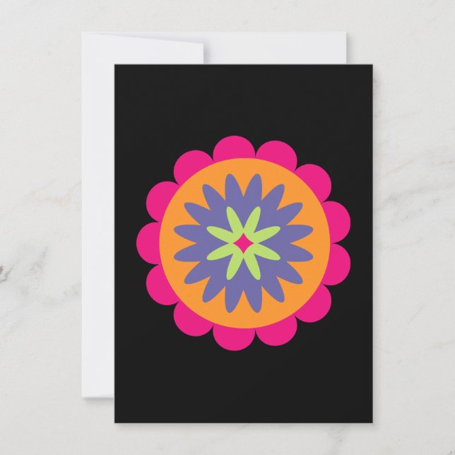 orange och rosa blomformade illustrationer inbjudningar (Framsida)