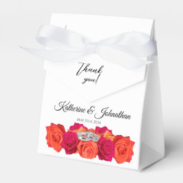 Orange och Rosa-Blommar-Bröllop Tack Presentaskar