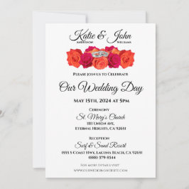 Orange och Rosa-Blommar samt Brilliance- Inbjudningar