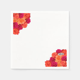 Orange och Rosa-Blommar samt Brilliance-Napkins Pappersservett