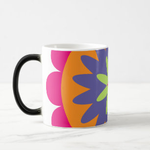 orange och rosa blommiga former illustration magisk mugg