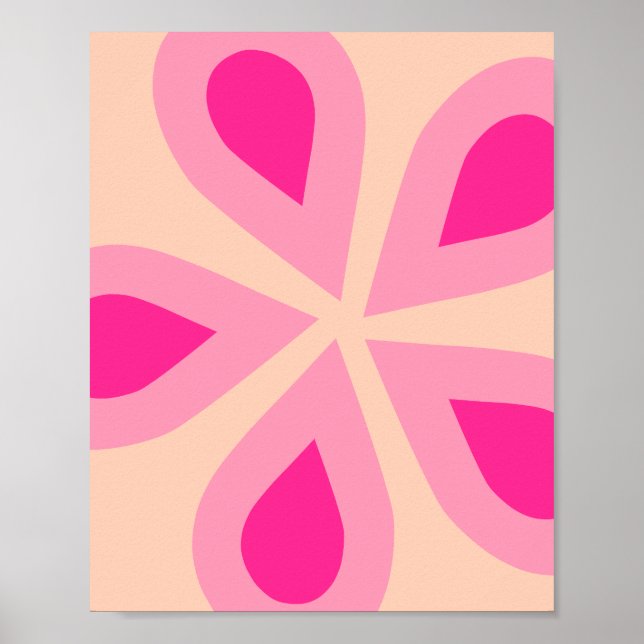 Orange och Rosa Blommigt Poster (Framsidan)