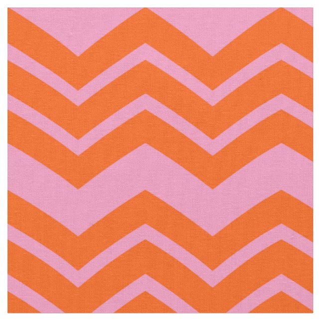 Orange och rosa chevron mönsterdesign  tyg (Närbild)