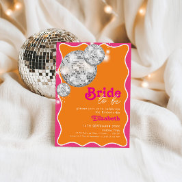 Orange och Rosa Disco Inbjudningskort för möhippan