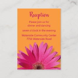 Orange och Rosa Gerbera Daisy Mottagningskort Tilläggskort