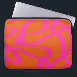 Orange och Rosa i den moderna Abstrakten Linjer Laptop Fodral<br><div class="desc">Abstraktens penseldrag - abstraktens former i bränd orange och shock rosa.</div>