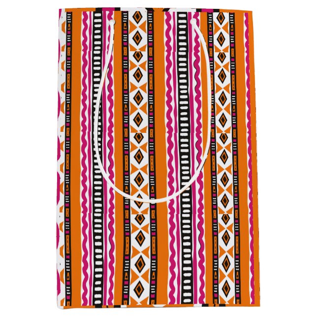 Orange och Rosa Kente African Mönster (Framsidan)