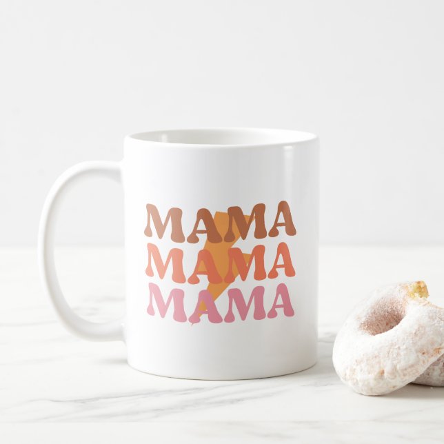 Orange och Rosa Mamma Mamma Kaffe Mugg (Med munk)