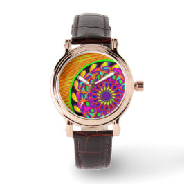 Orange och Rosa Mandala Watch Armbandsur