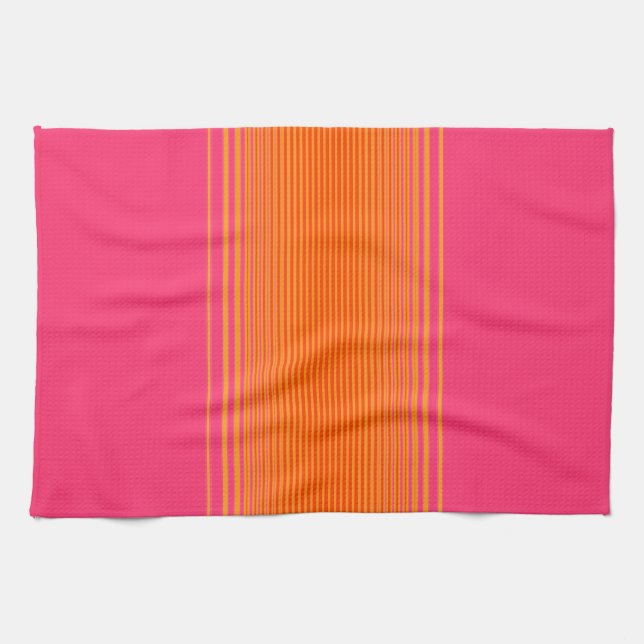 Orange och Rosa Mönster Kökshandduk (Horisontell)