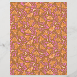 Orange och Rosa Moth Scrapbook Papper