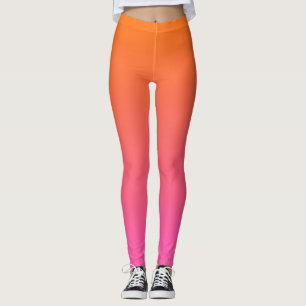 Orange och Rosa övertoning Leggings