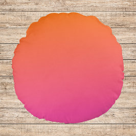 Orange och Rosa övertoning Rund Kudde