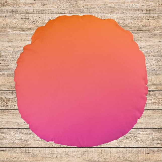 Orange och Rosa övertoning Rund Kudde (Skapare uppladdad)