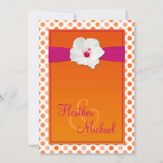 Orange och Rosa Polka Dot Wedding bjudande in Inbjudningar