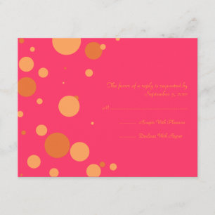 Orange och Rosa Polka-punktens Bröllop OSA Kort