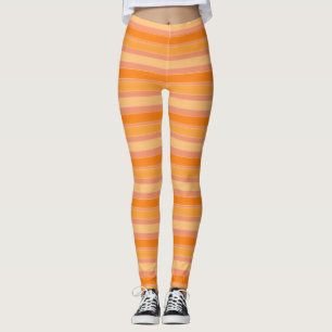 Orange och Rosa Rand Yoga-Byxor Leggings