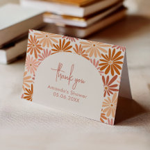 Orange och Rosa Retro Blommigt Groovy Baby Foldad