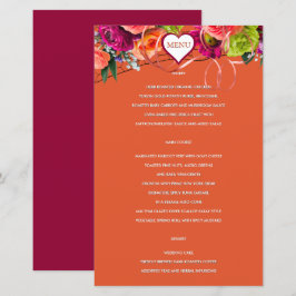 Orange och Rosa ros Menu