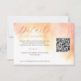 Orange och rosa rosedetalj Boende RSVP Bil OSA Kort