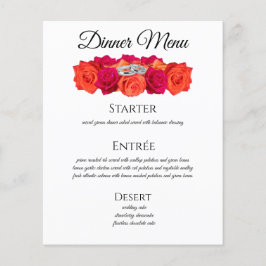 Orange och Rosa-Rosor-Bryllupsdryck- Middagsmeny-