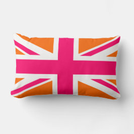 Orange- och Rosa Union Jack Lumbarkudde