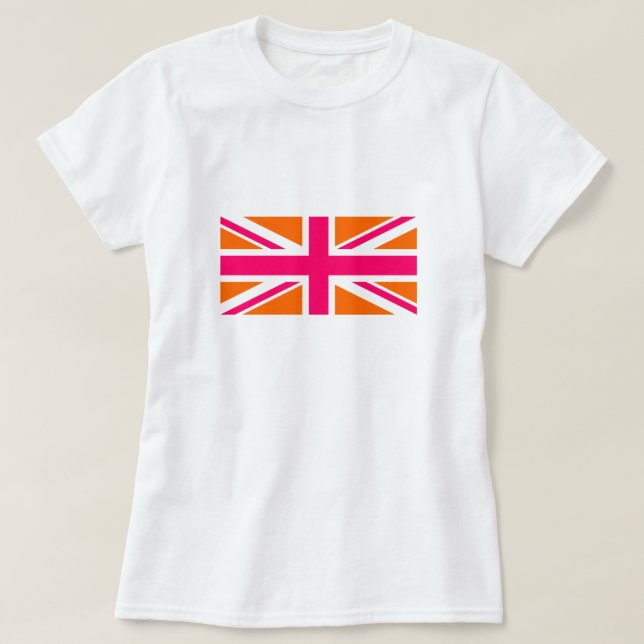 Orange och rosa Union Jack Tröja (Design framsida)