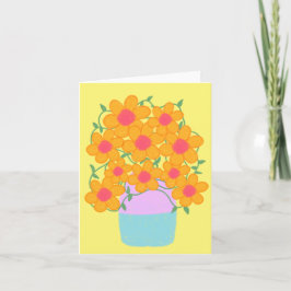 Orange och Rosa Vår blommor Kort