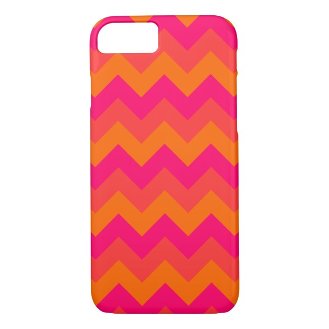 Orange och Rosa Zigzag Case-Mate iPhone Skal (Baksida)