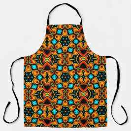 Orange och rött mönster Apron
