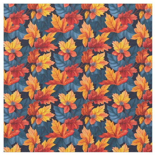 Orange och Russet Höst löv Tyg (Närbild)