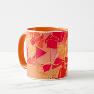 Orange och Shock rosa, Kadinsky Inspired Abstrakt Mugg