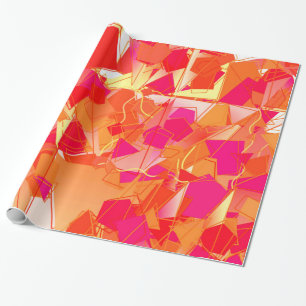 Orange- och shock rosaabstrakt presentpapper