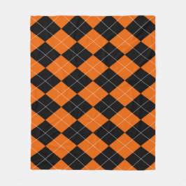 Orange och svart Argyle Fleece Blanket