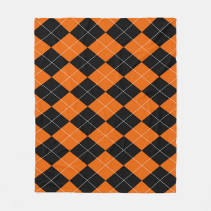 Orange och svart Argyle Fleece Blanket