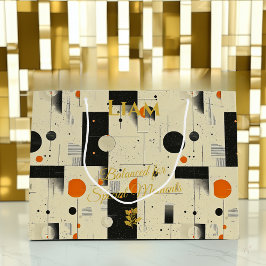 Orange- och svart - balanserad Geometric Art Gift-