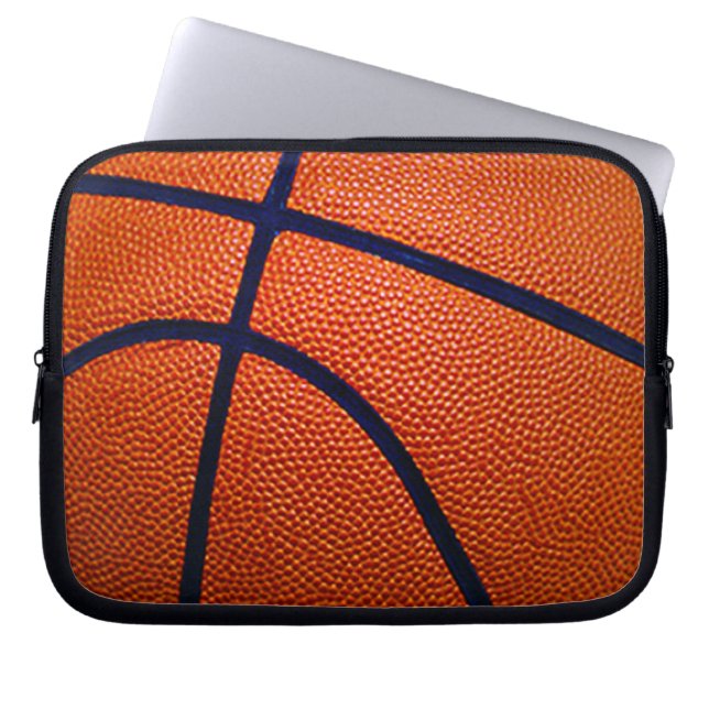 Orange och svart basket laptop fodral (Framsidan)