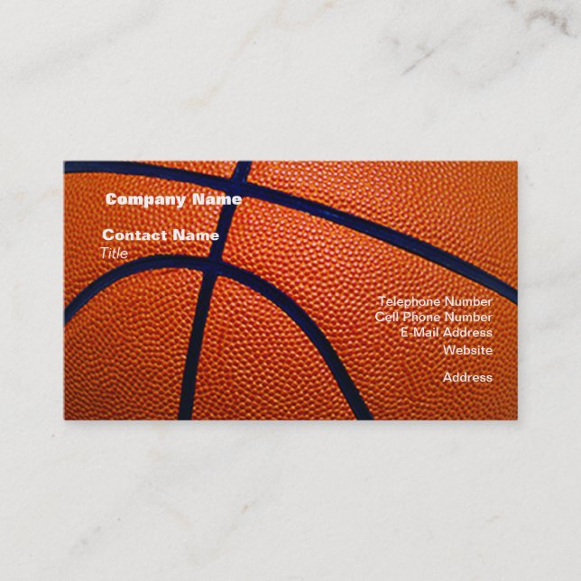 Orange och svart basket visitkort (Framsida)