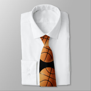 Orange och svart basketmönster, slips
