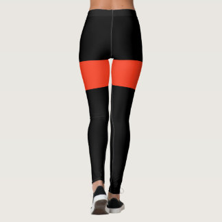 orange- och svart bensin leggings