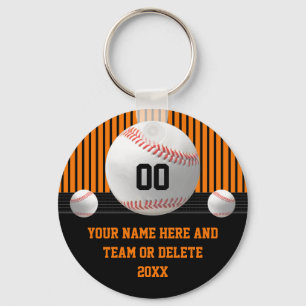 Orange och Svart, Billiga Baseball Lagpresenter Nyckelring