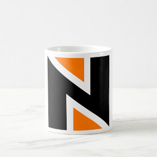 Orange Och Svart Bokstav N Mugg