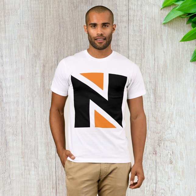 Orange och svart Brev i Manar T-Shirt (Skapare uppladdad)